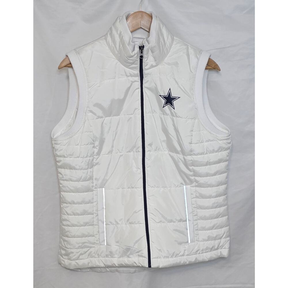 Dallas Cowboys NFL Women's White Puffer Vest Size Large